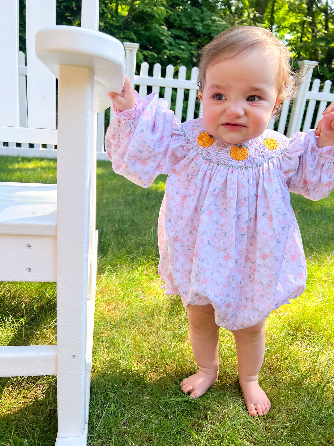 Ella Pumpkin Smocked Bubble