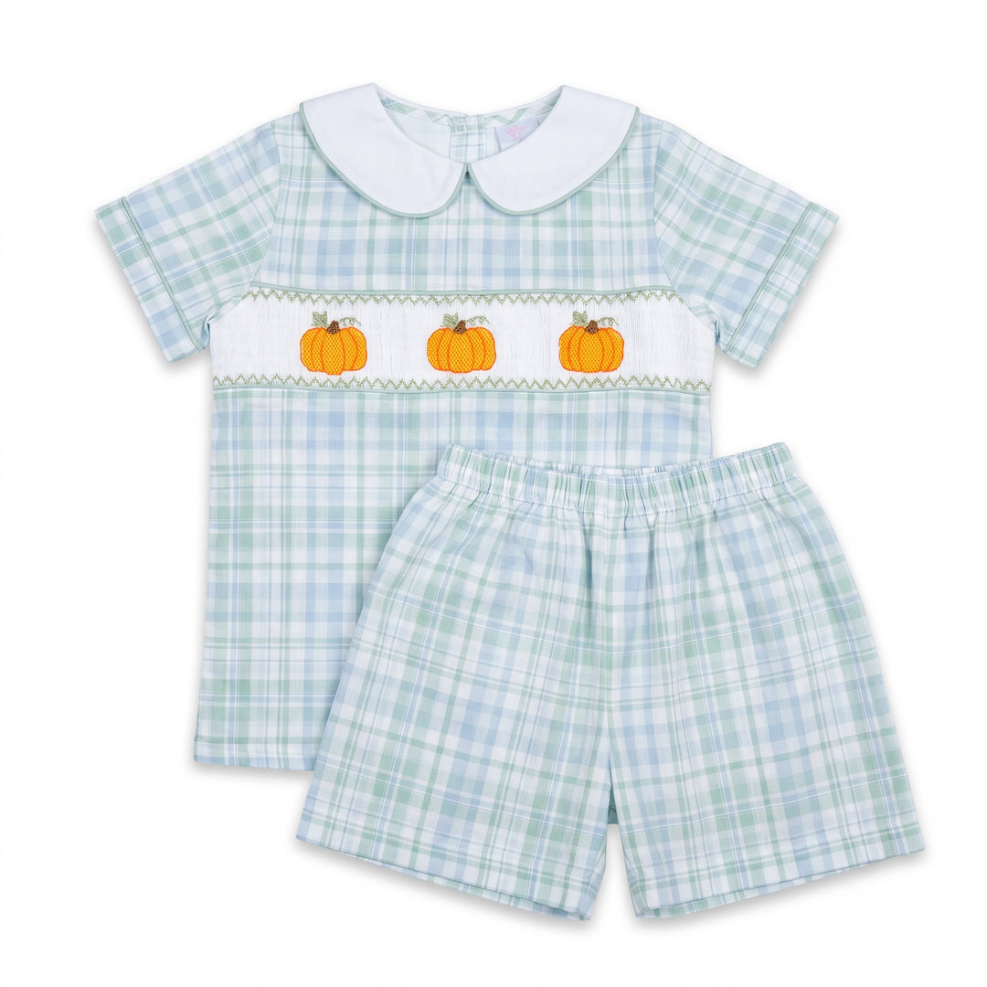 Pumpkin Gingham Short Set