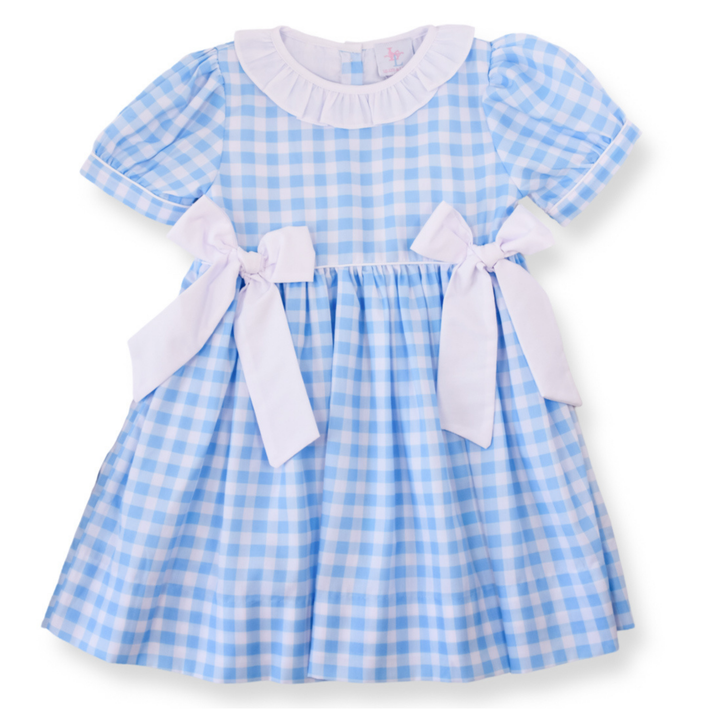 Bethany Blue Gingham Smocked Dress