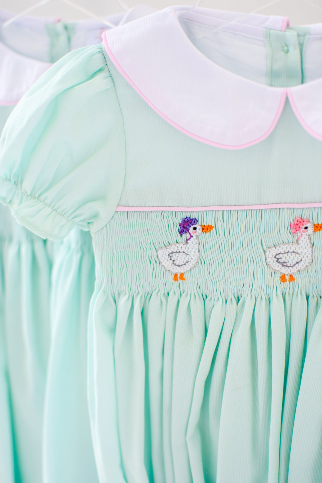 Lady Geese Green Smocked Bubble