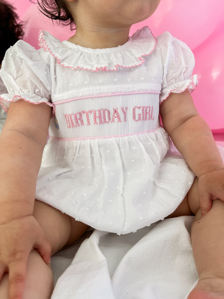 Birthday Girl Smocked Bubble