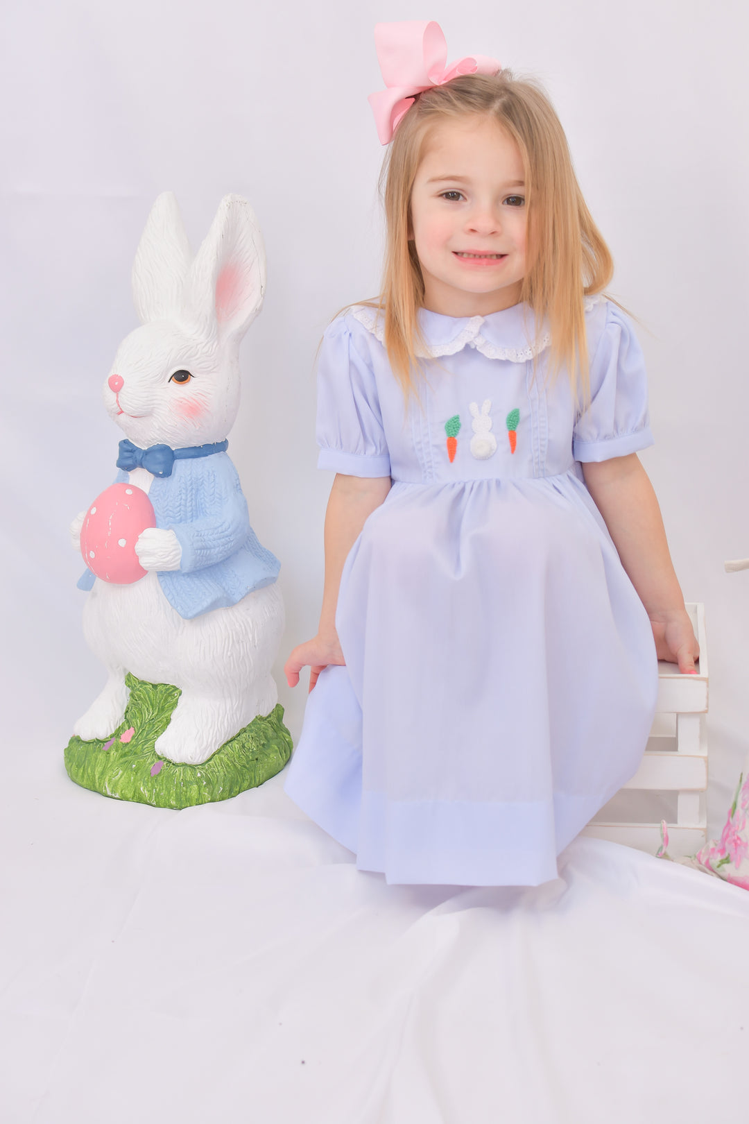 PRE-ORDER French Knot Bunny and Carrot Smocked Dress