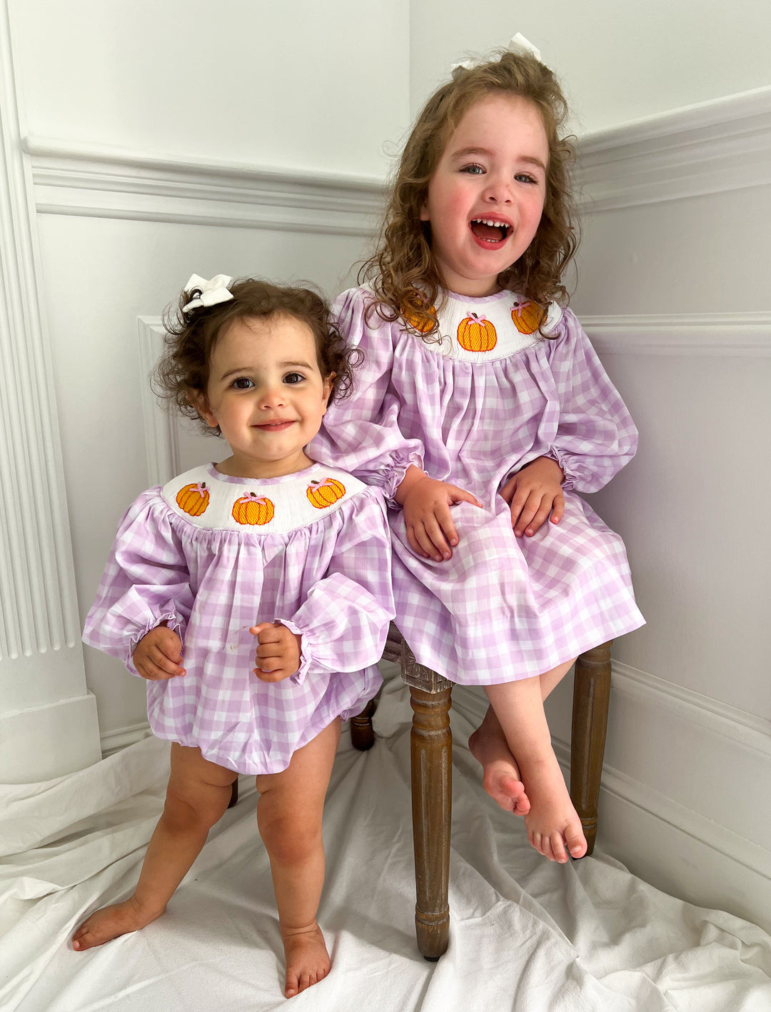 Maive Purple Gingham Pumpkin Dress