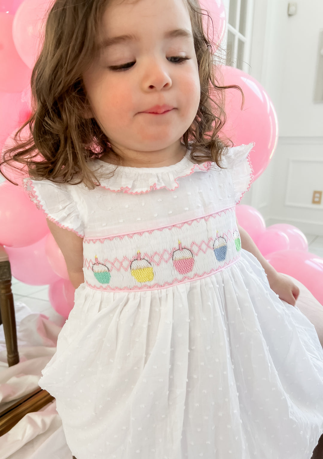 Birthday Cupcake Smocked Dress