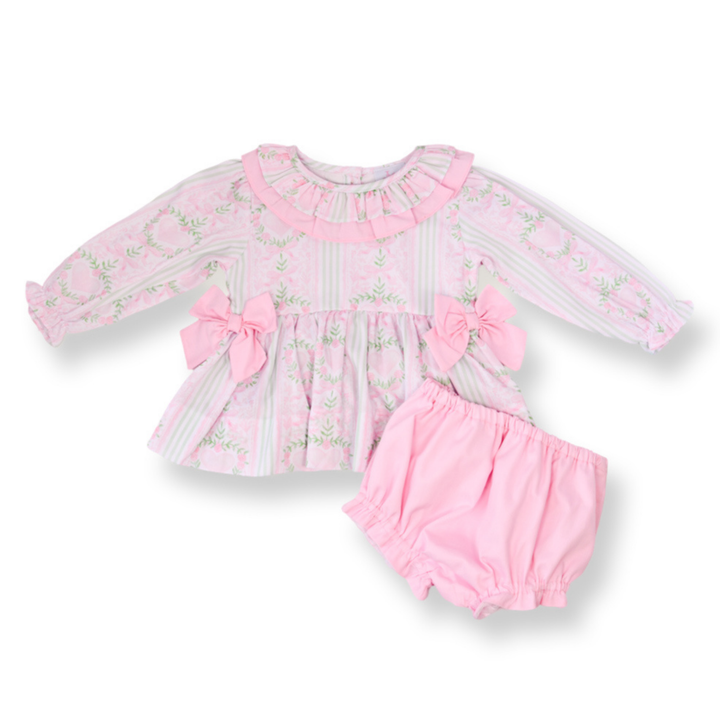 ANNIE HEART SMOCKED DIAPER SET