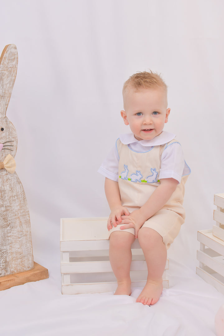 Carson Smocked Bunny Yellow Shortall