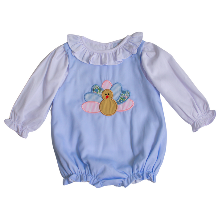 Tallulah Applique Turkey Shirt and Corduroy Bubble Set