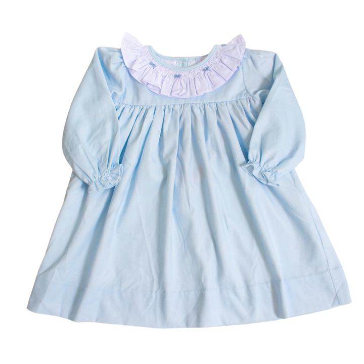 Bianca Blue Corduroy Smocked Dress