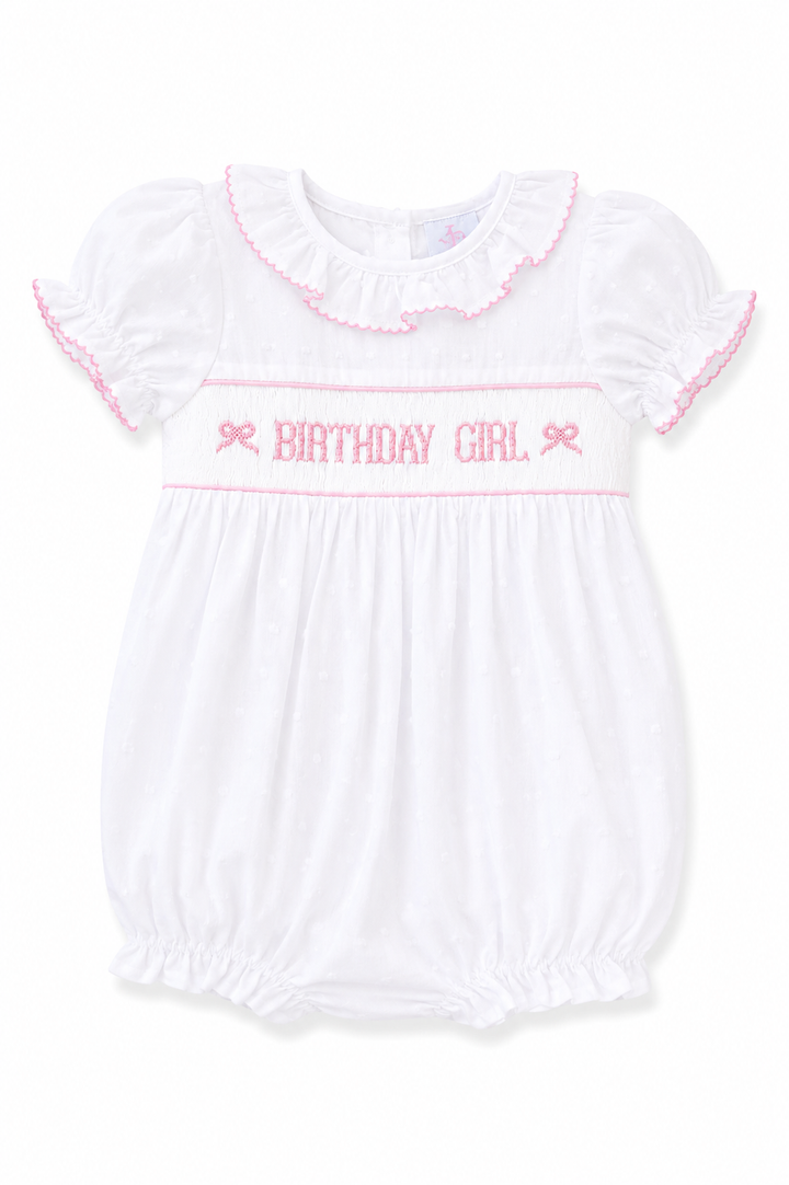 Birthday Girl Smocked Bow Bubble