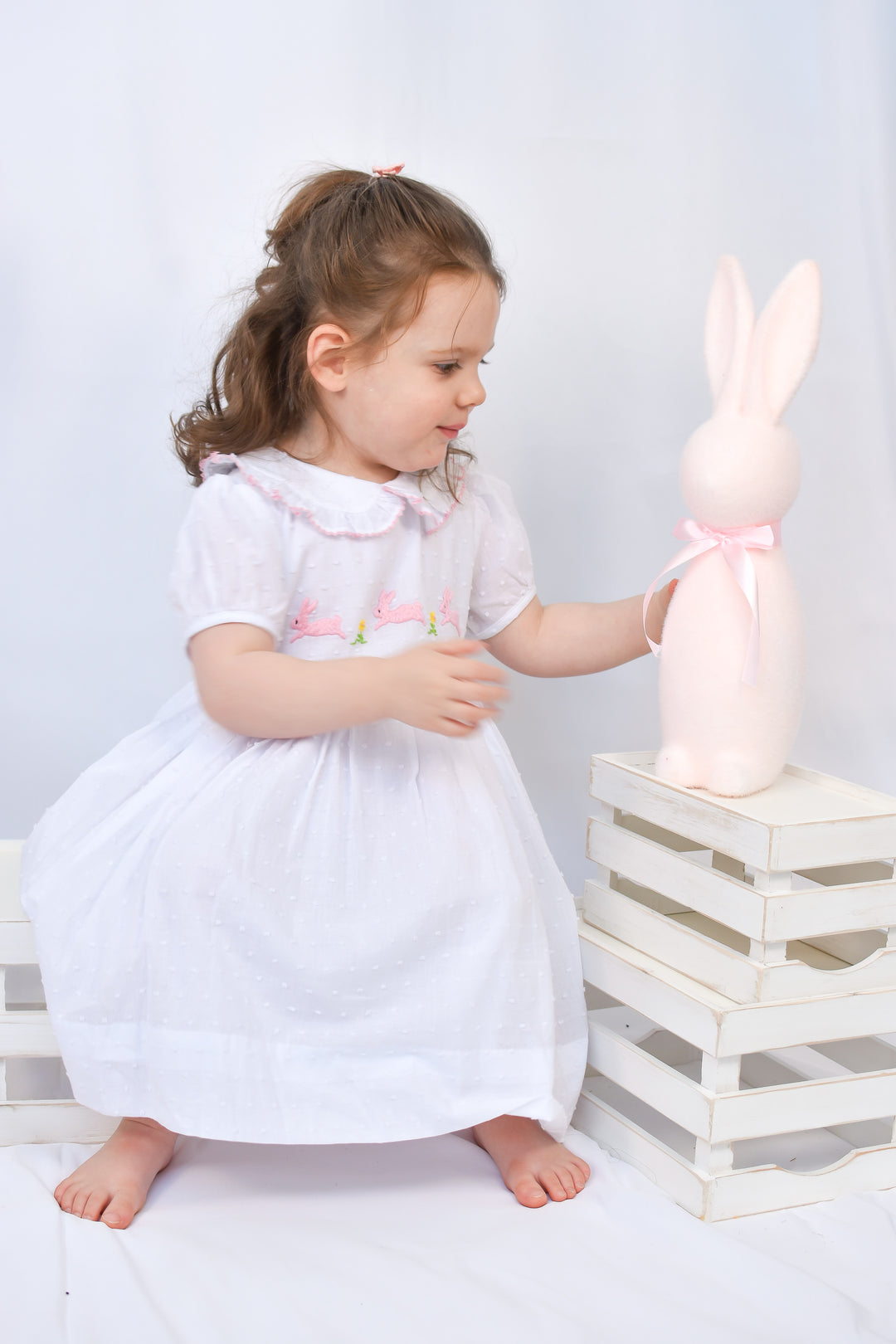 Brynn Bunny Swiss Dot Smocked Dress