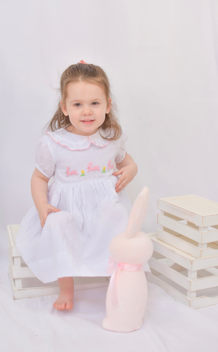 Brynn Bunny Swiss Dot Smocked Dress