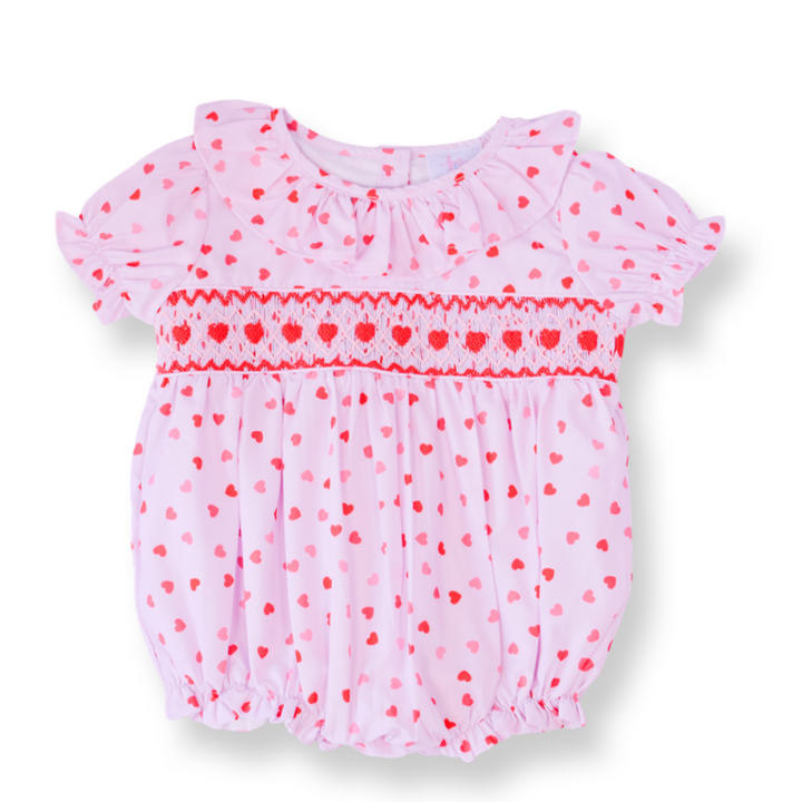 Helena Heart Smocked Bubble