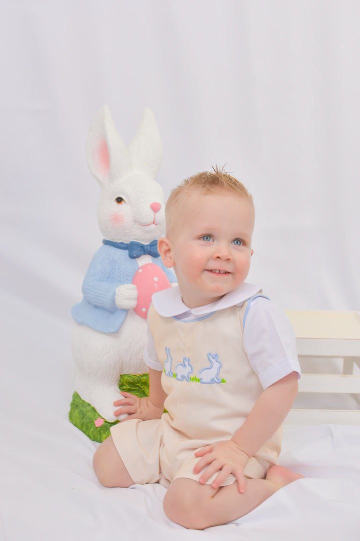 PRE-ORDER Carson Smocked Bunny Yellow Shortall