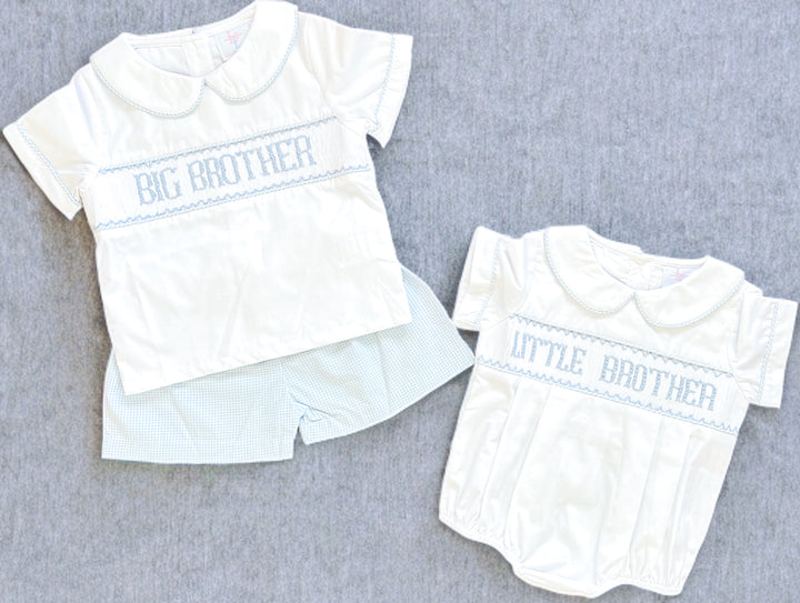 Big Brother Blue Smocked Set