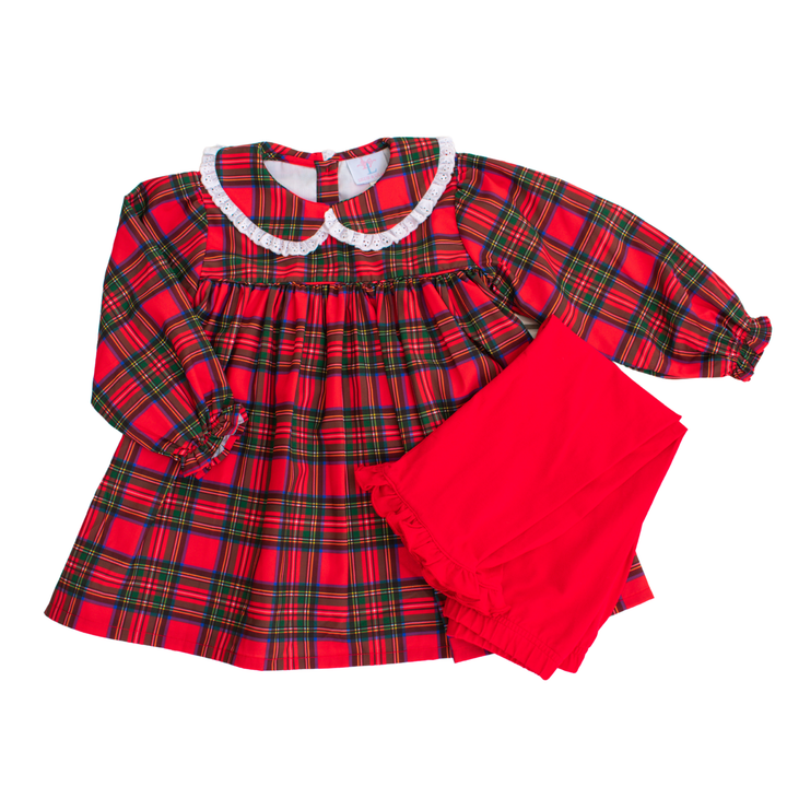 Carolyn Christmas Plaid Smocked Legging Set