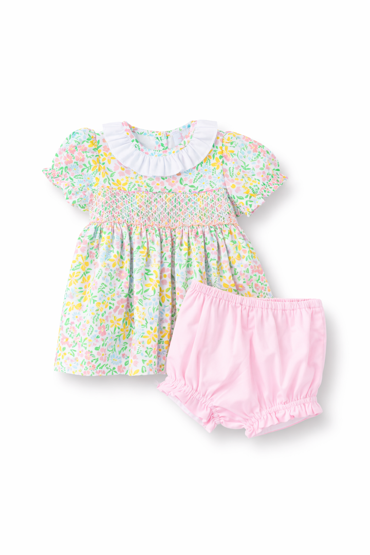 Lila Smocked Diaper Set