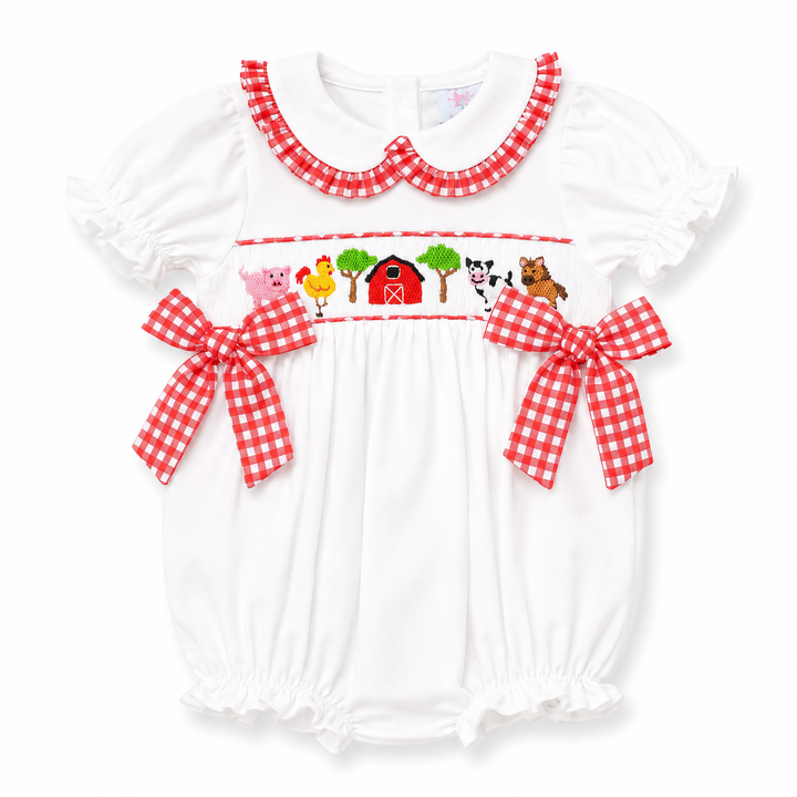 Red Gingham Farm Girls Bubble