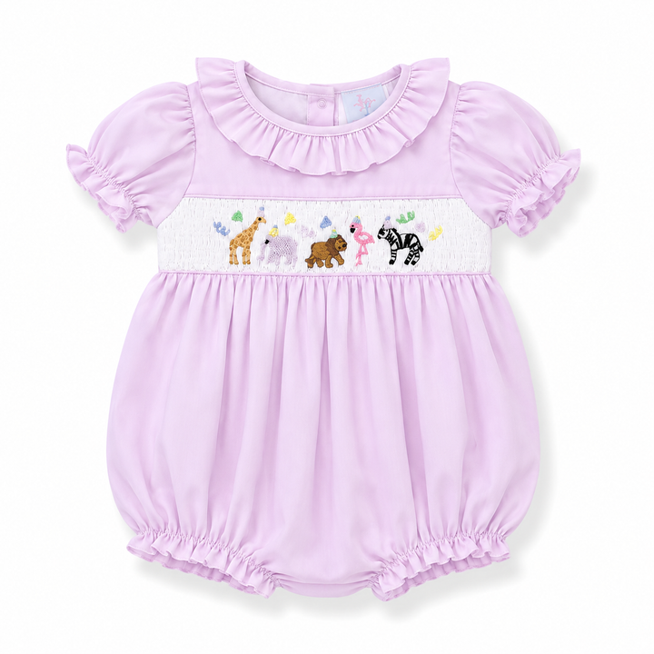Safari Party Smocked Girl Bubble