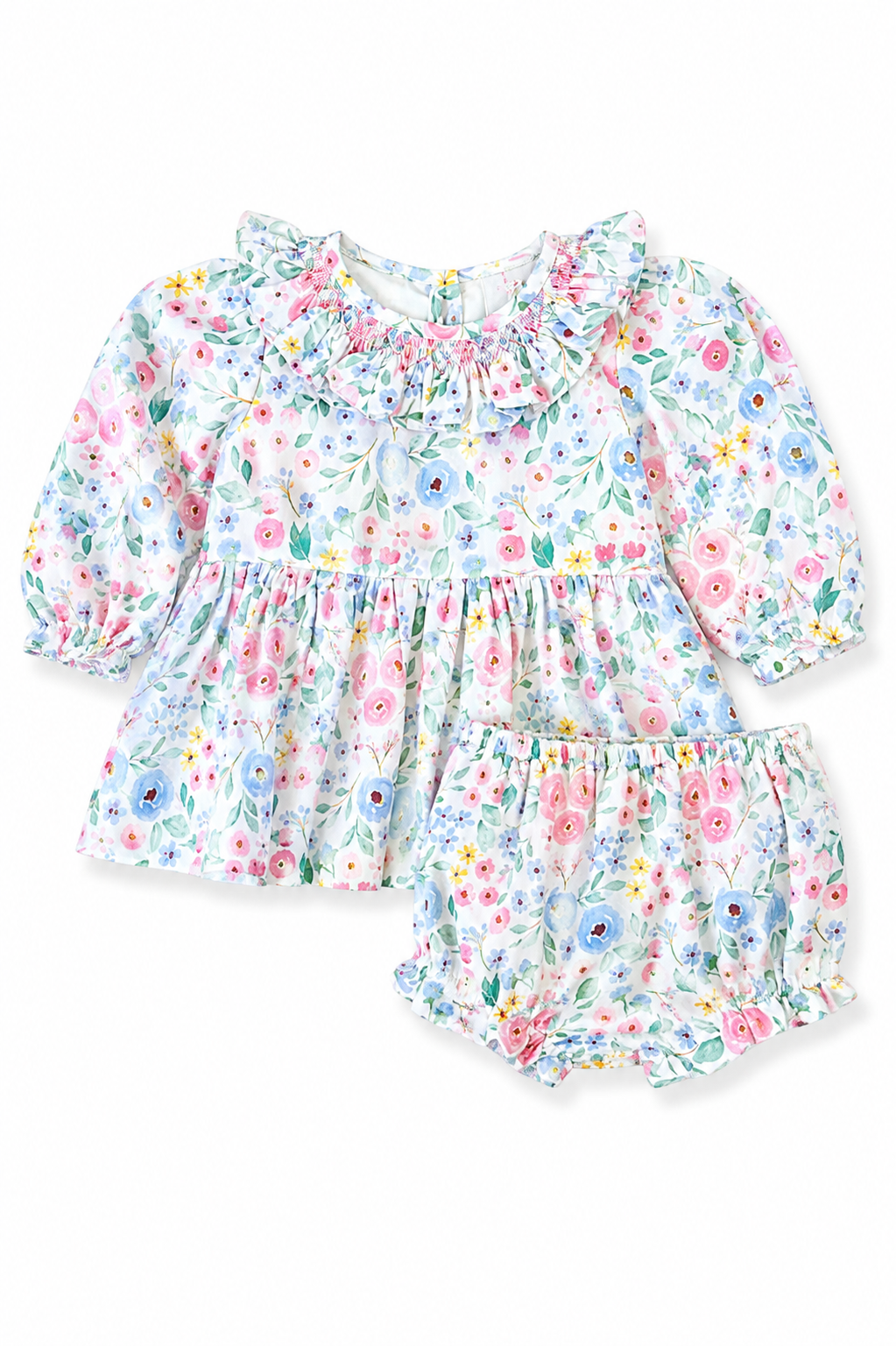 Floral Long Sleeve Diaper Set