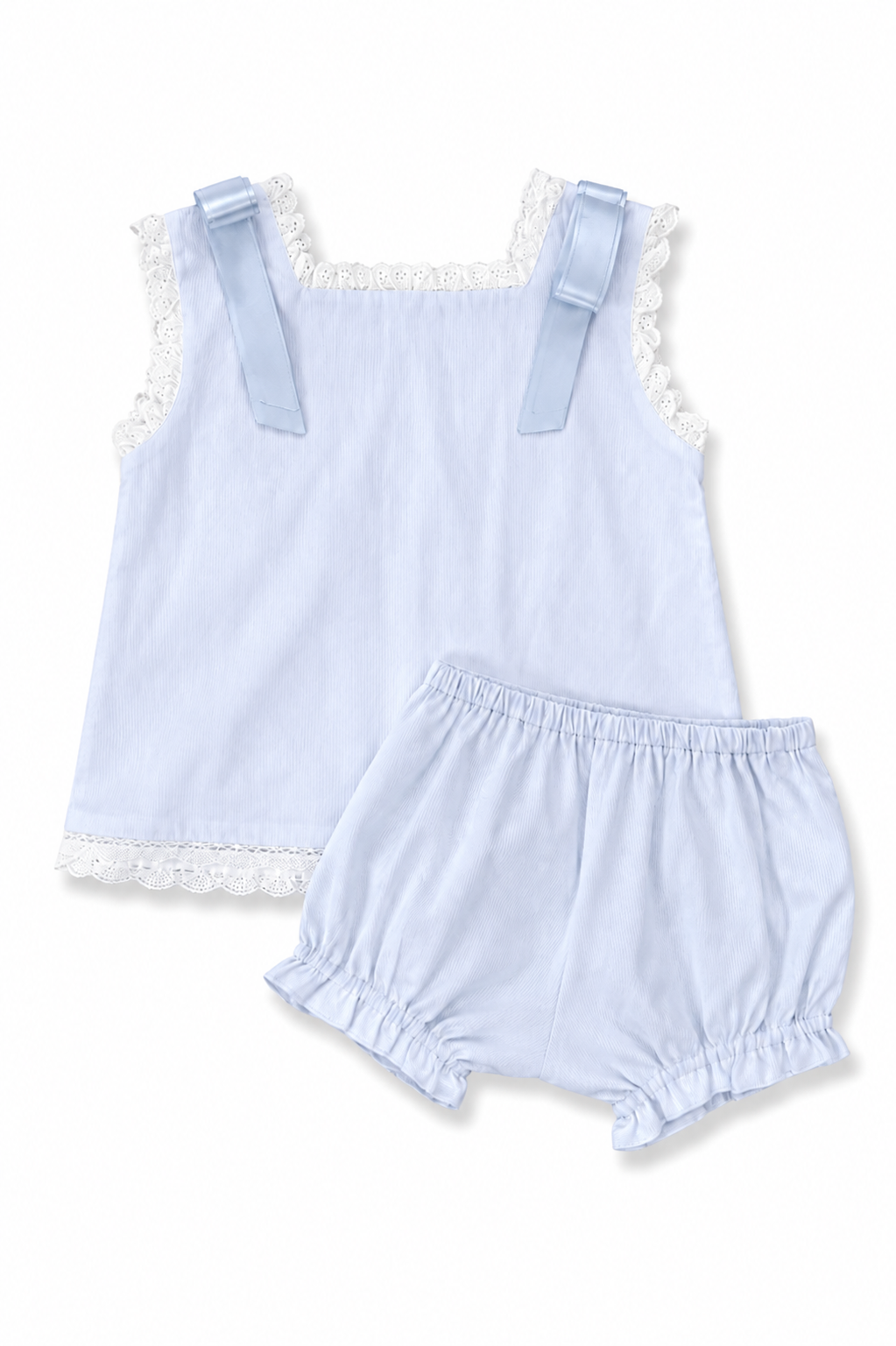 Blue Diaper Set with Lace