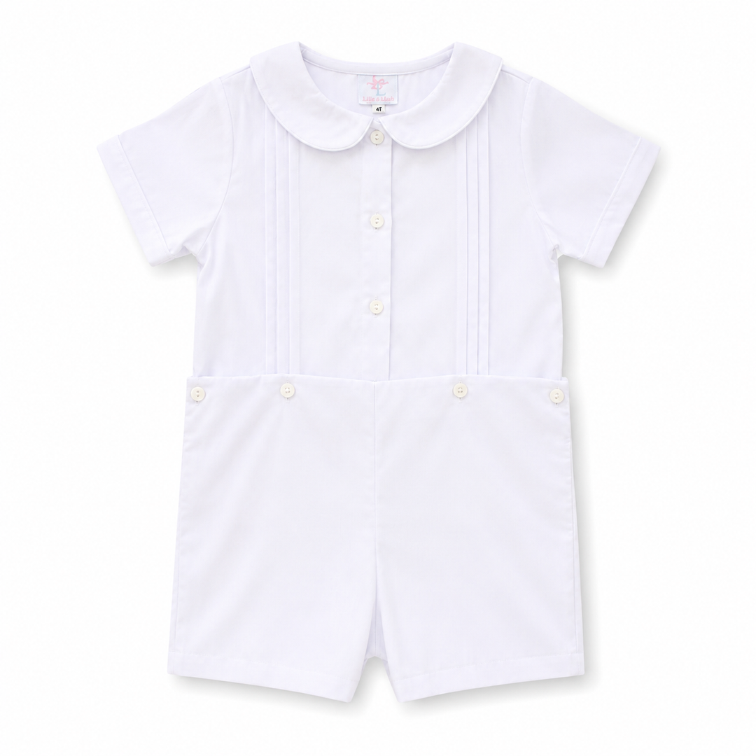 Everett Button-On Short Set in White