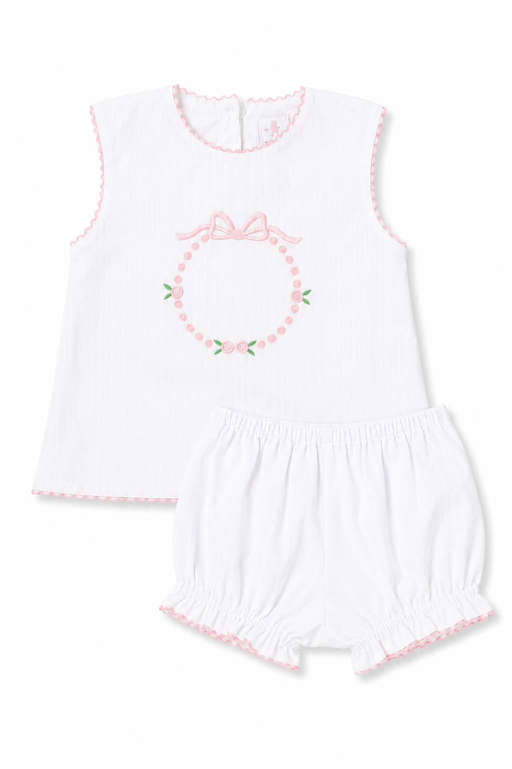 Pink Wreath Diaper Set