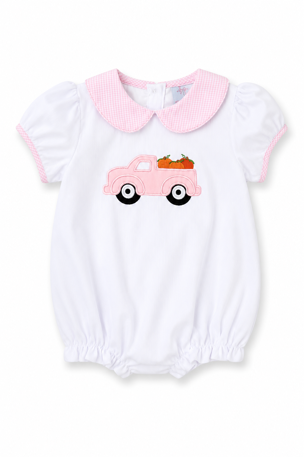 Pink Applique Pumpkin Truck Bubble