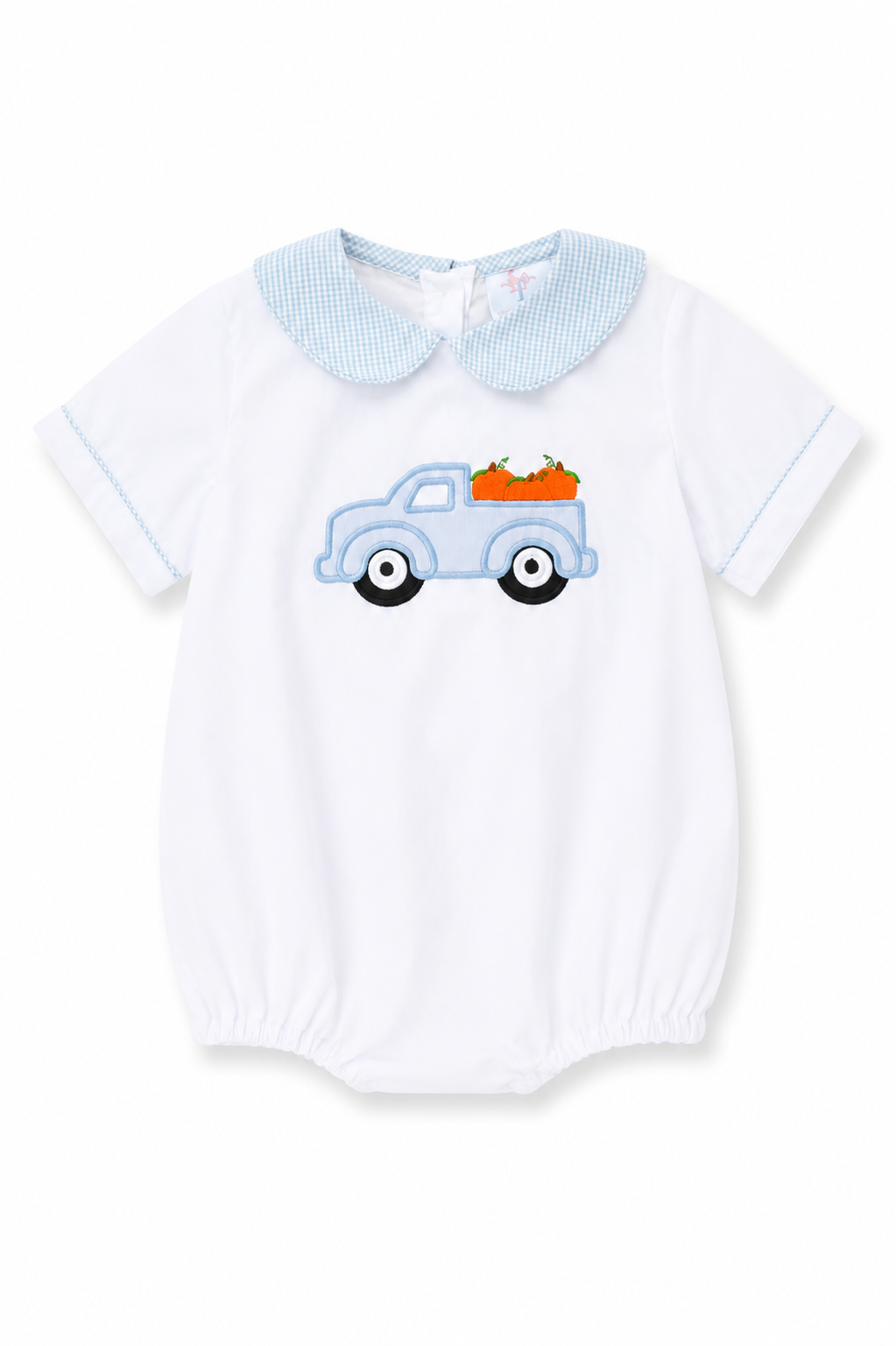 Pumpkin Truck Appliqué Boy Bubble