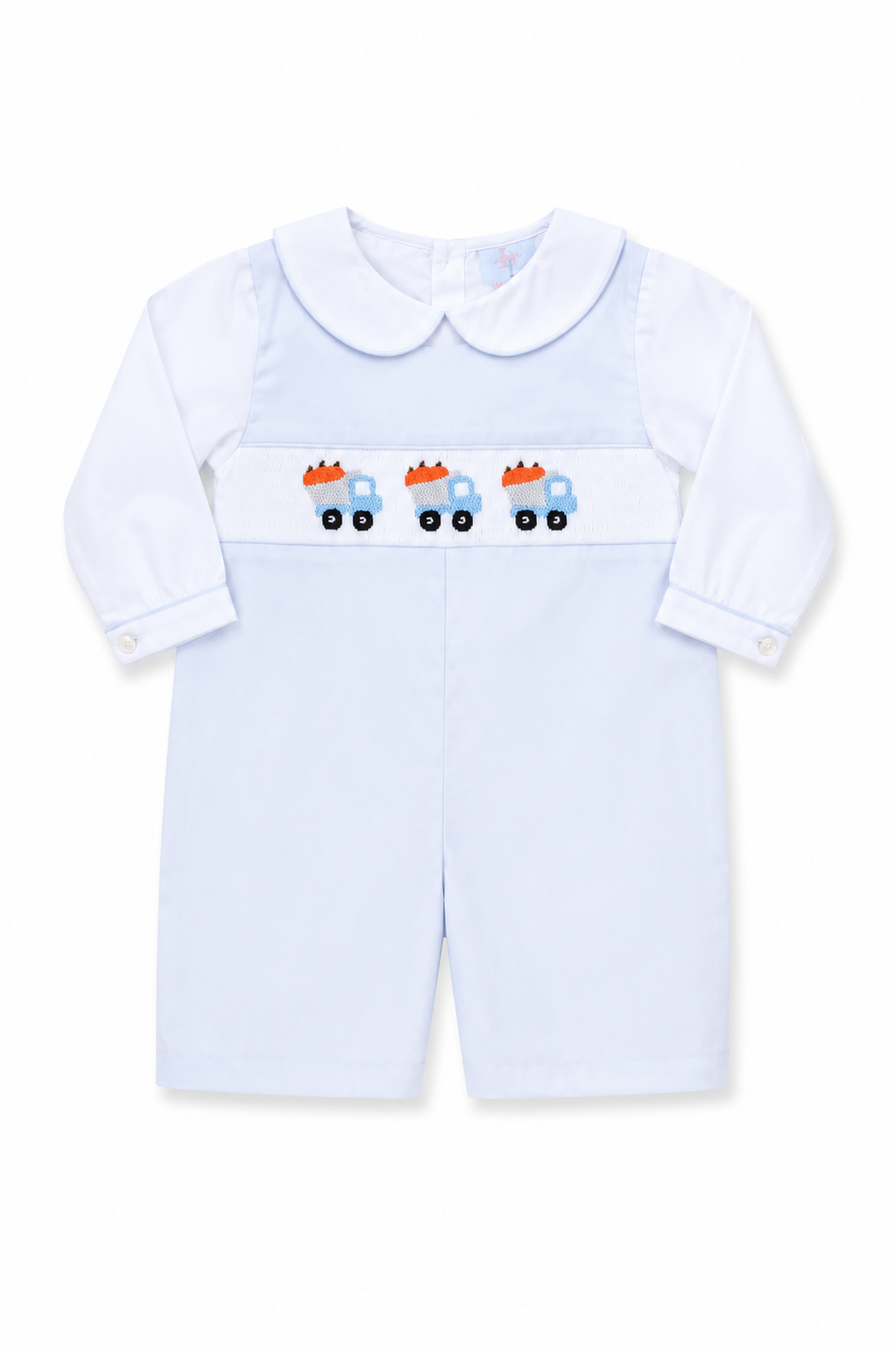 Pumpkin Truck Smocked Shortall Set