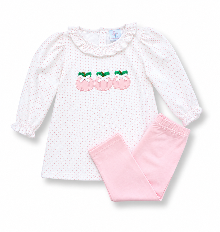 Pink Polka Dot Pumpkin Legging Set