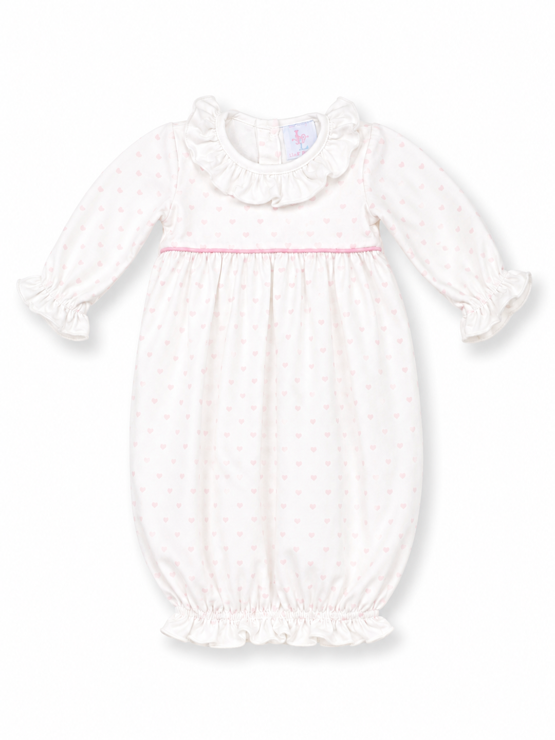 Pink Hearts Newborn Gown