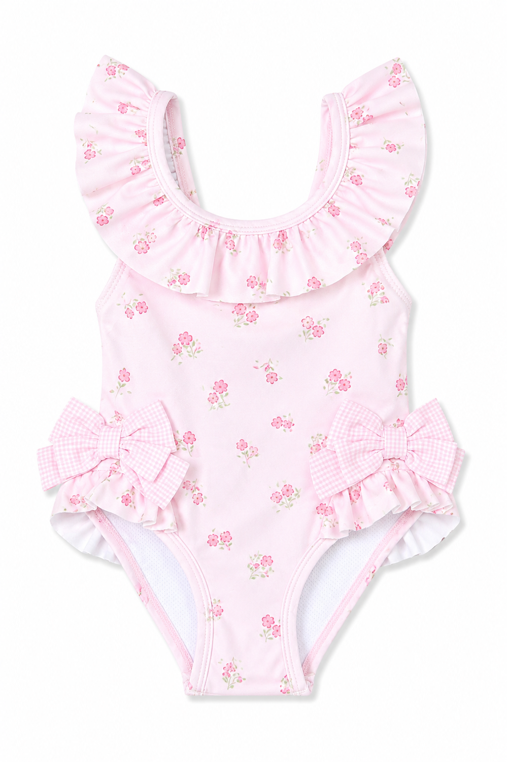 Pink Floral and Bow Swimsuit
