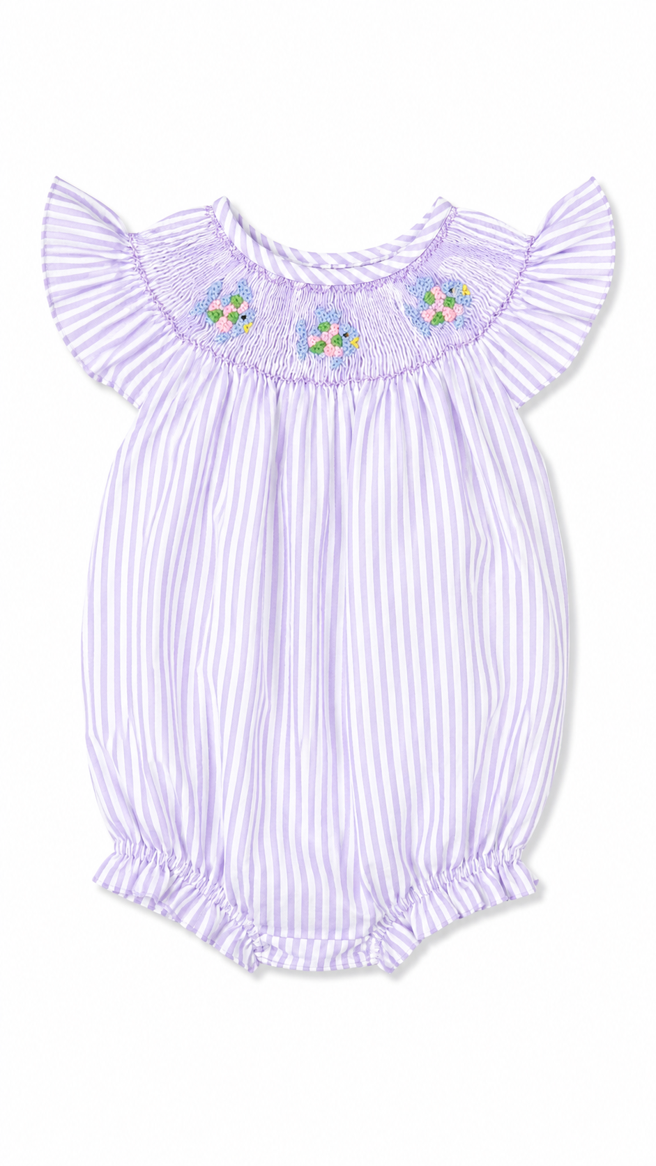 Purple Fish Smocked Bubble