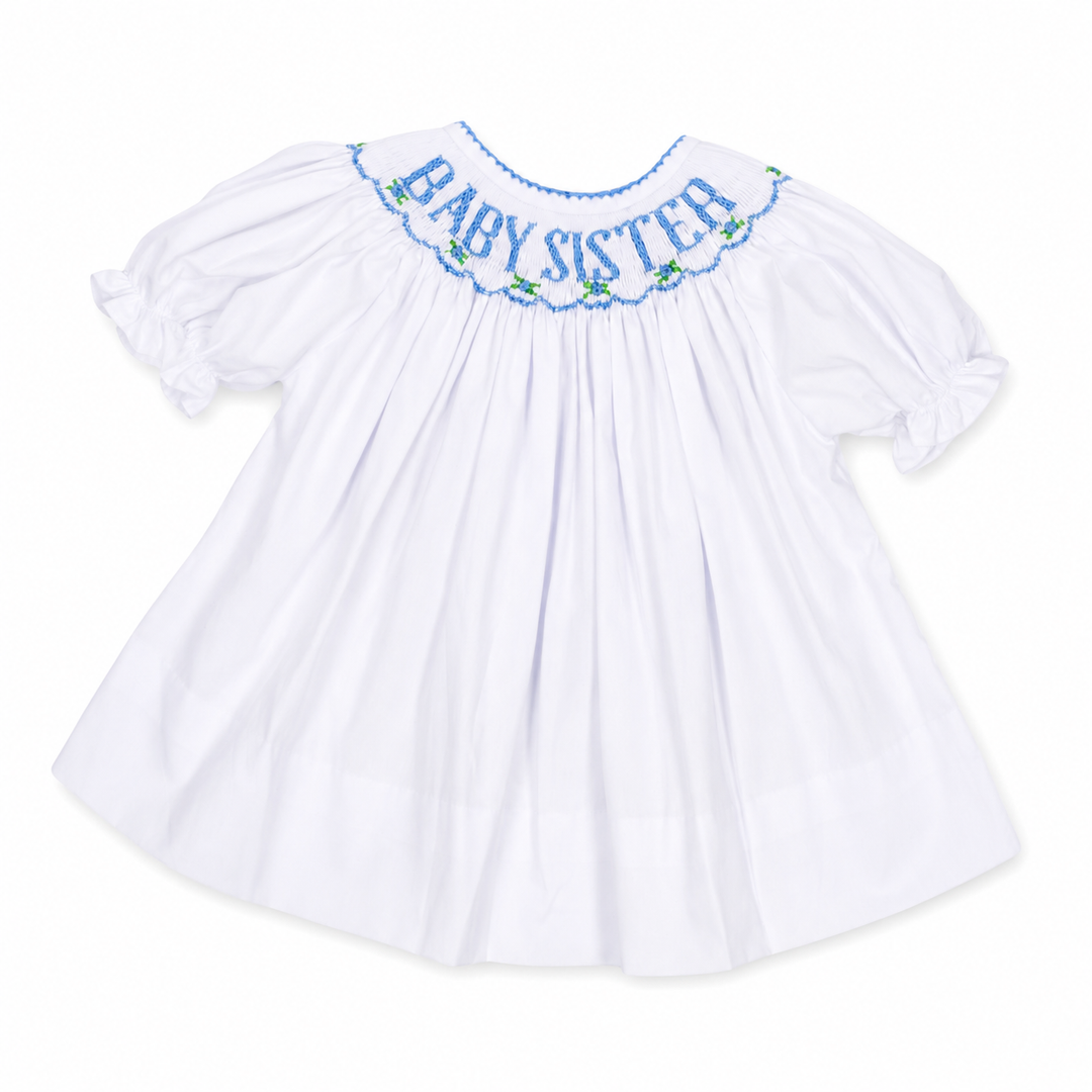 baby blue smocked dress NEW Petit Bebe by Anavini Light Blue Smocked Dress with Angel Sleeves