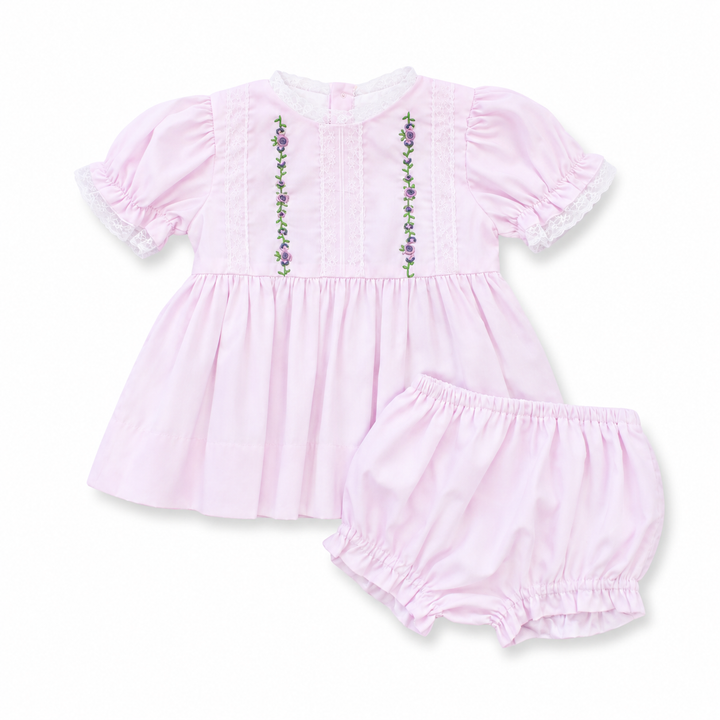 Ellison Heirloom Diaper Set in Pale Lavender