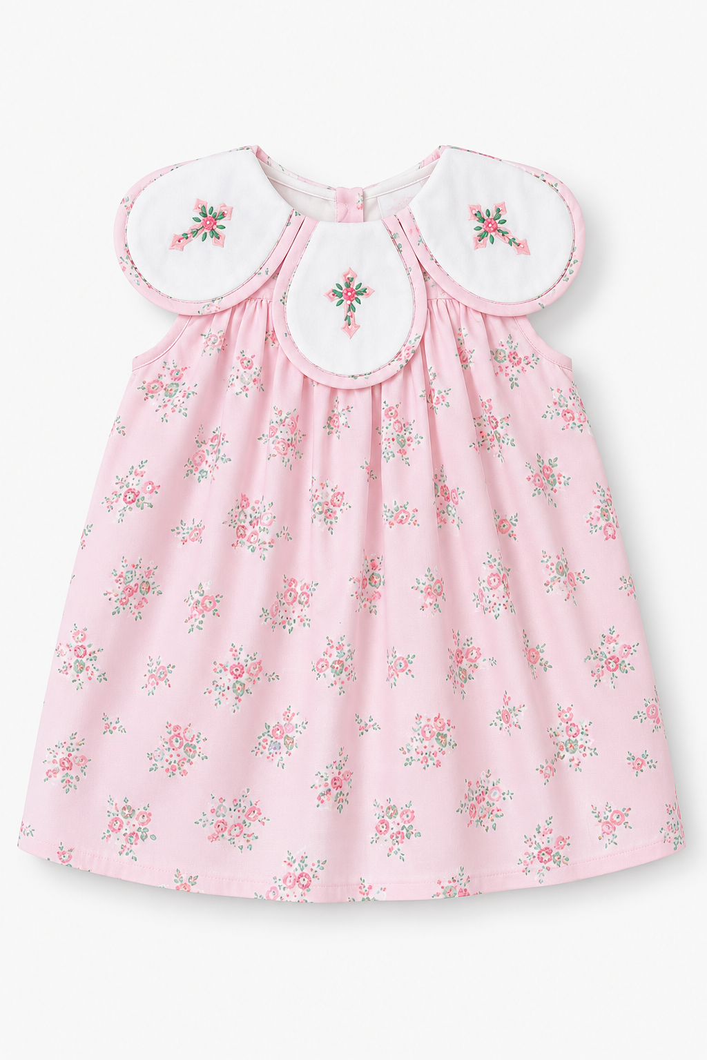 Floral Cross Smocked Dress