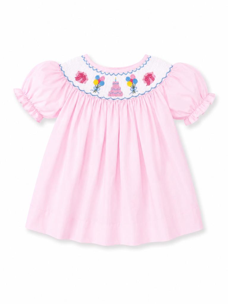 long sleeve smocked birthday dress Smocked Party Animal Long Sleeve Bubble 2