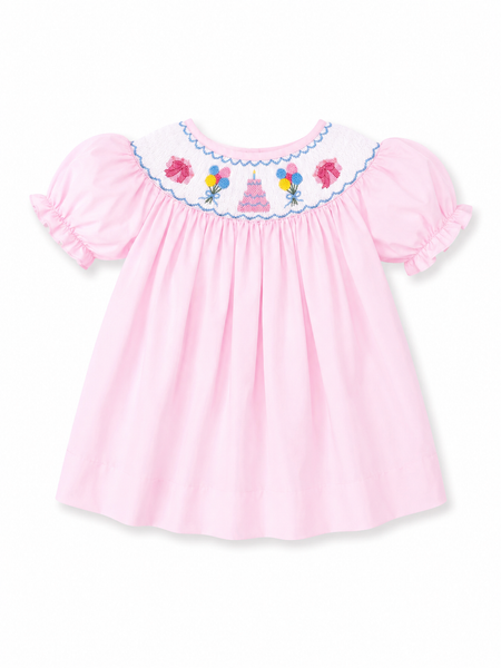 Birthday Cake Pink Smocked Dress