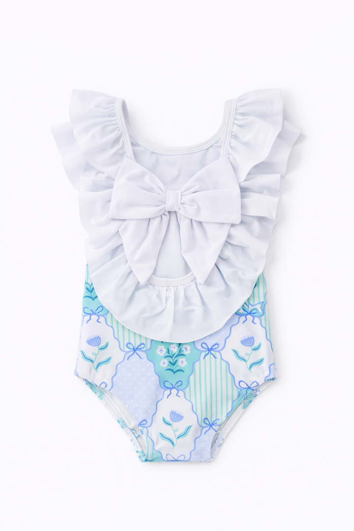 Camille Blue Garden Swimsuit