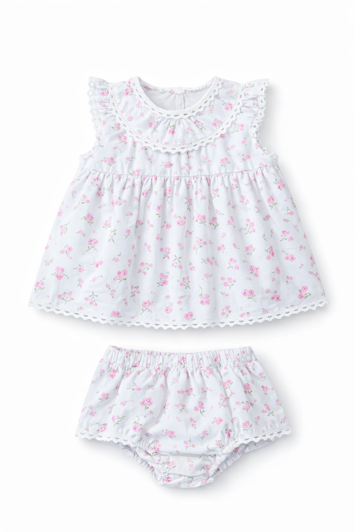 Rosette Smocked Diaper Set