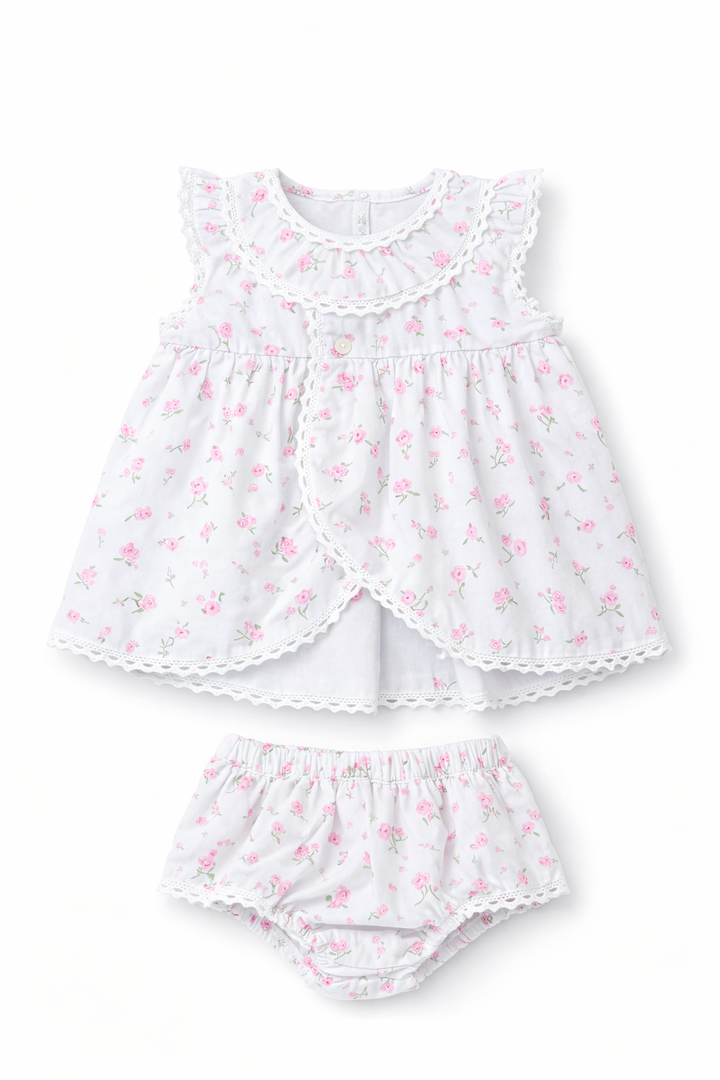 Rosette Smocked Diaper Set