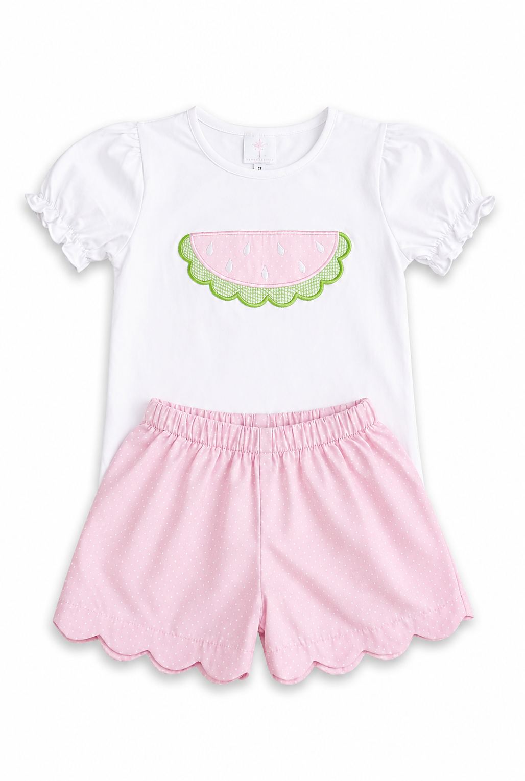 Watermelon Scalloped Short Set in Pink
