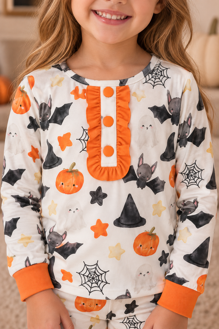 Halloween Night Ruffle Pajamas