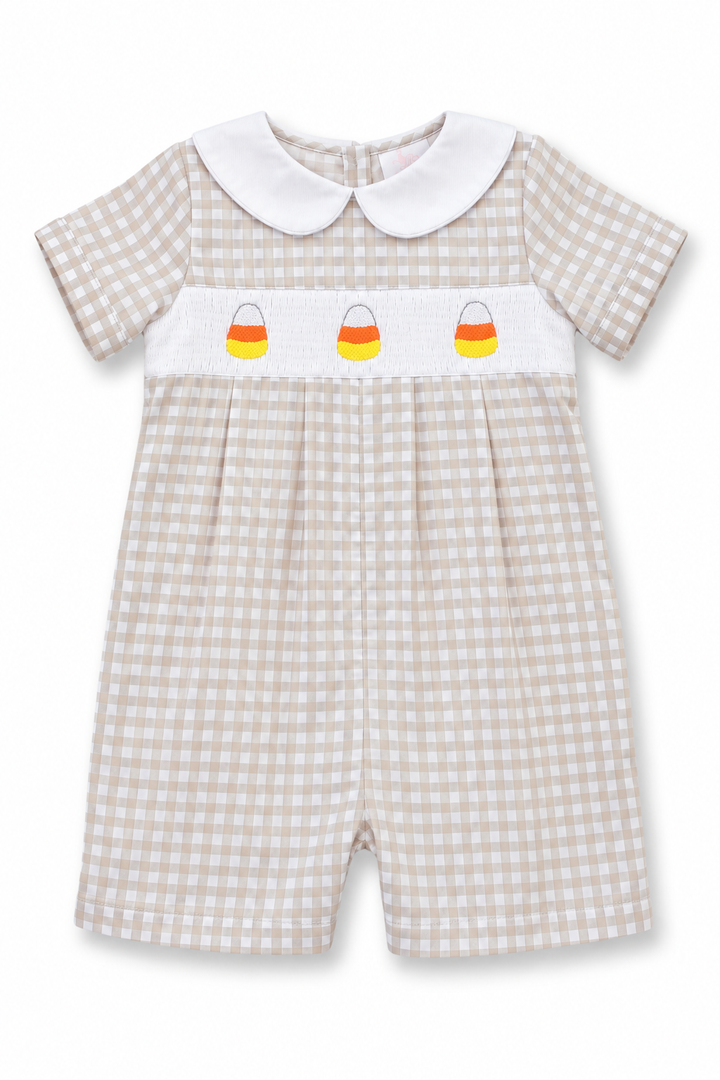 Candy Corn Smocked Romper