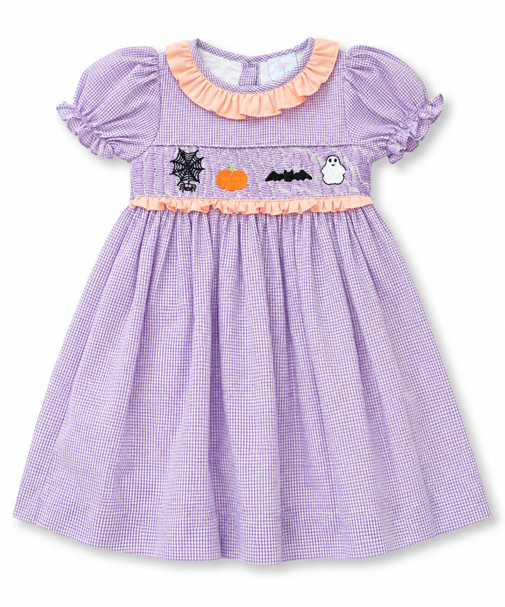 Purple Smocked Halloween Dress