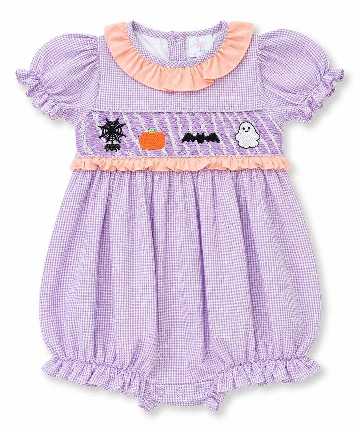 Purple Smocked Halloween Bubble