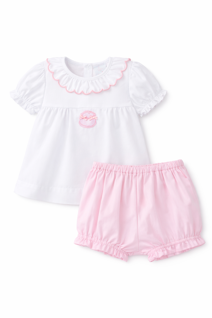 Girls Birthday Bow Cake Diaper Set