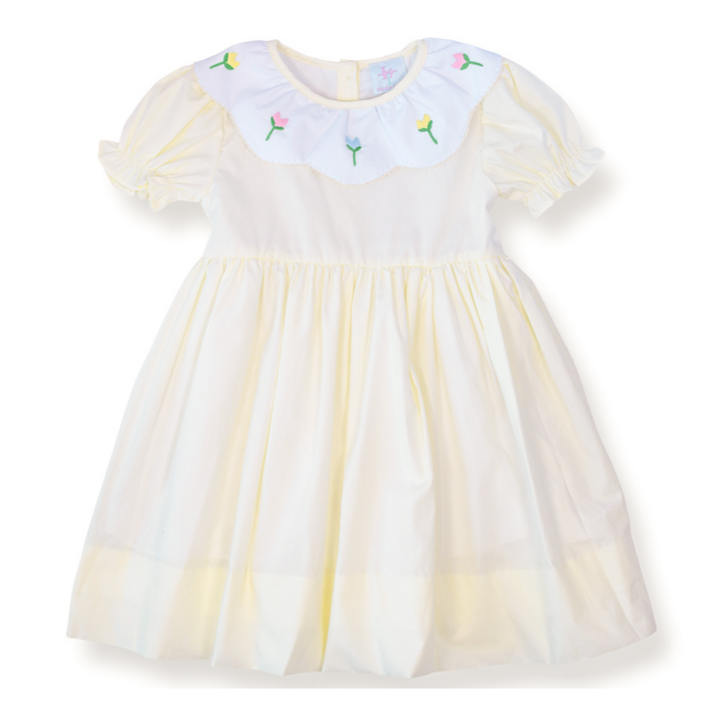 PRE-ORDER Spring Tulip Smocked Dress in Yellow