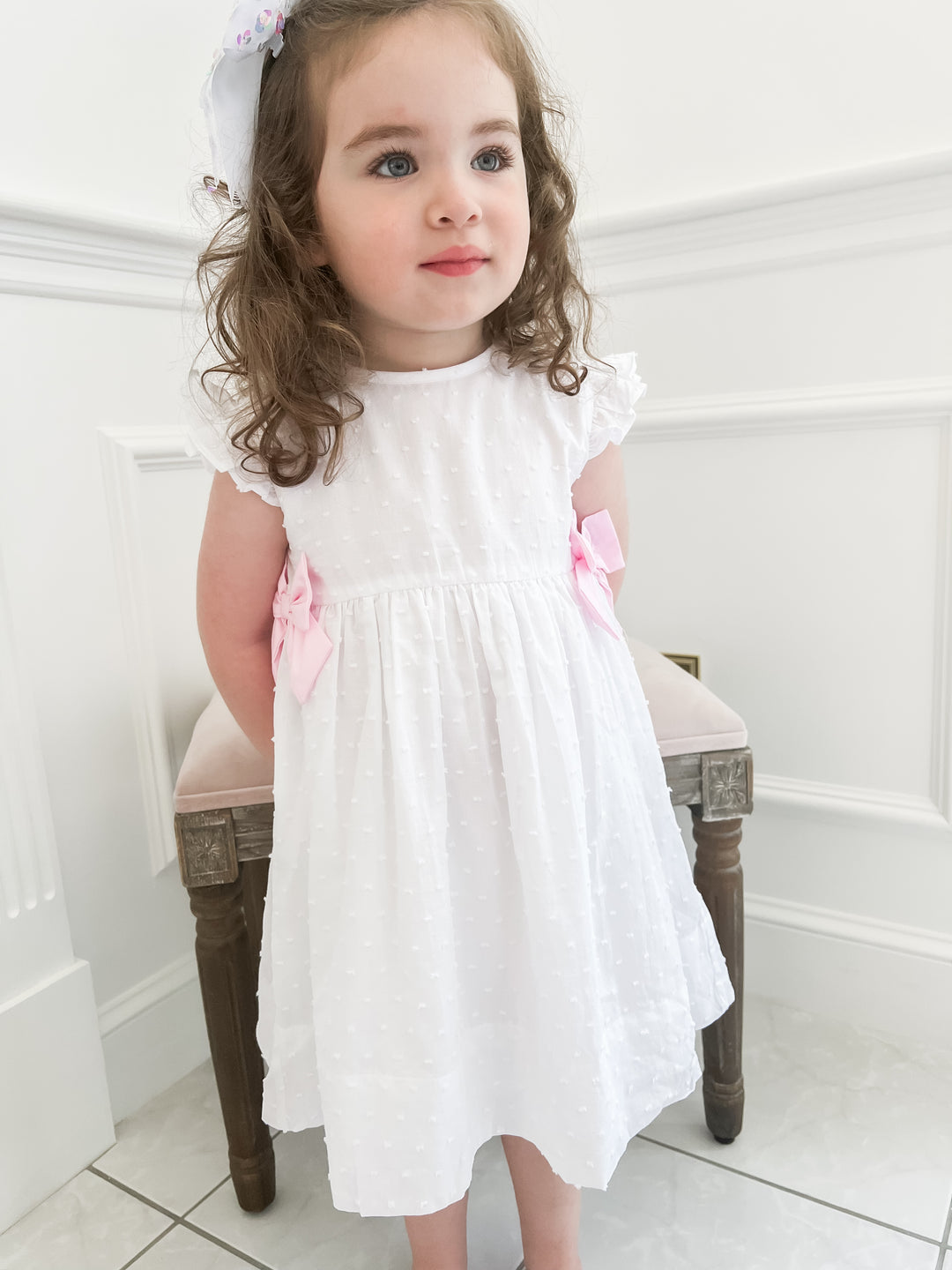 Swiss Dot Bella Bow Dress