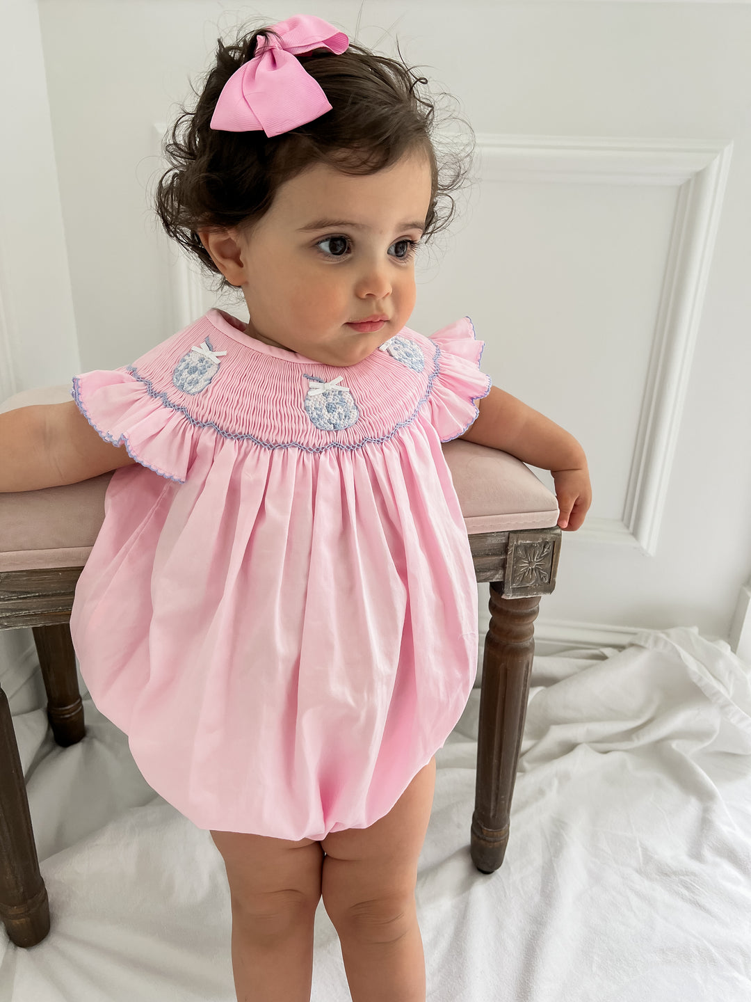 Carly Chinoiserie Pumpkin Smocked Bubble